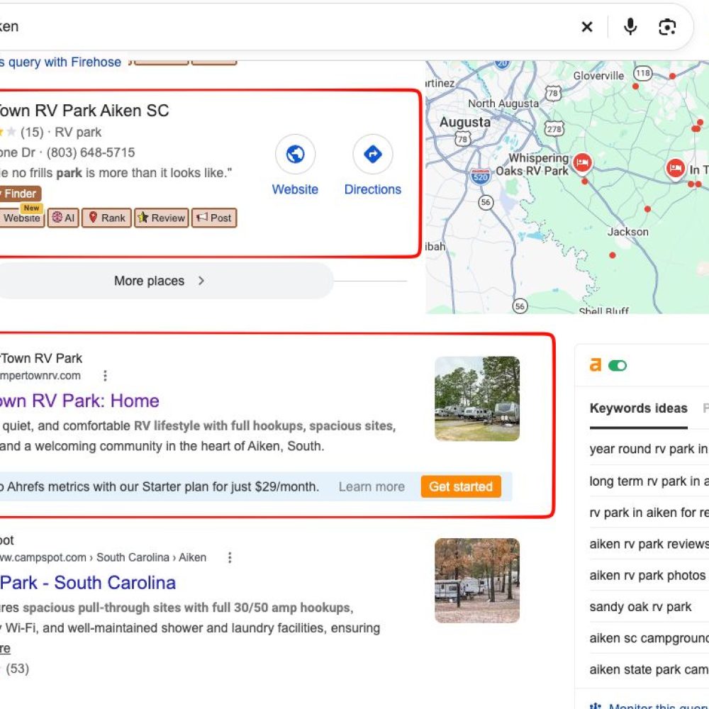 Local area + Website SEO for Campsite business-