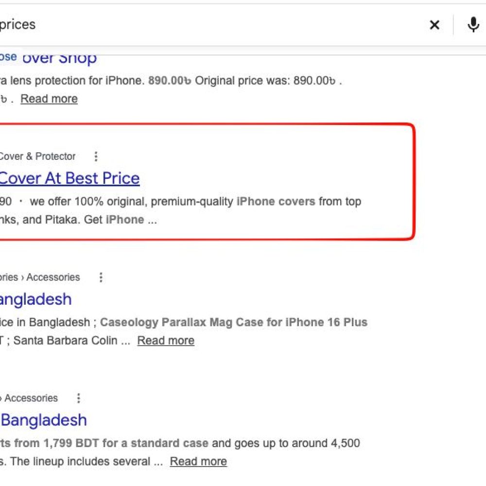 Website SEO for iPhone case selling business