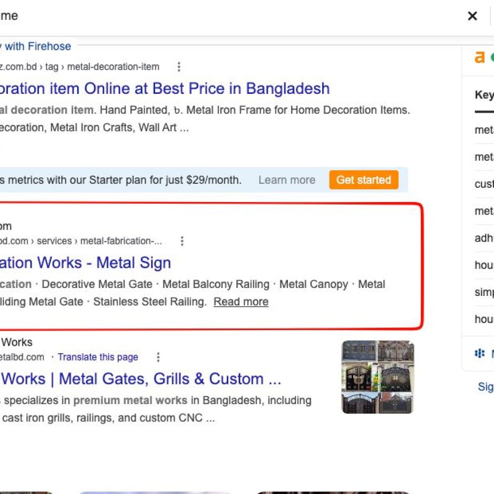 Website SEO for Metal Fabrication business – Bangladesh Location